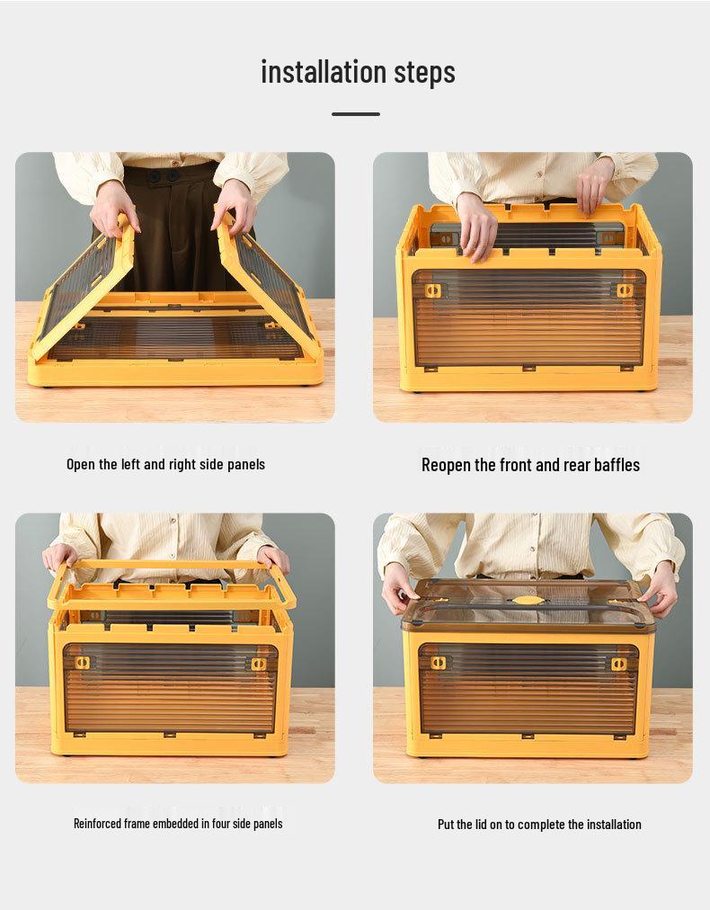 Foldable Transparent Storage Box for Books & Clothes - Extra Large