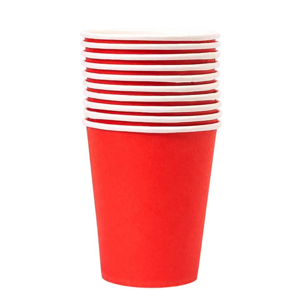 10pcs Eco Friendly Disposable Coffee Cups Paper Cups Compostable Single Wall Cups For Convenient Drink Service