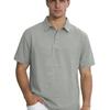 Polo Uomo in Lino Monocolore - T-shirt Premium da Business con Collo a Revers e Maniche Corte