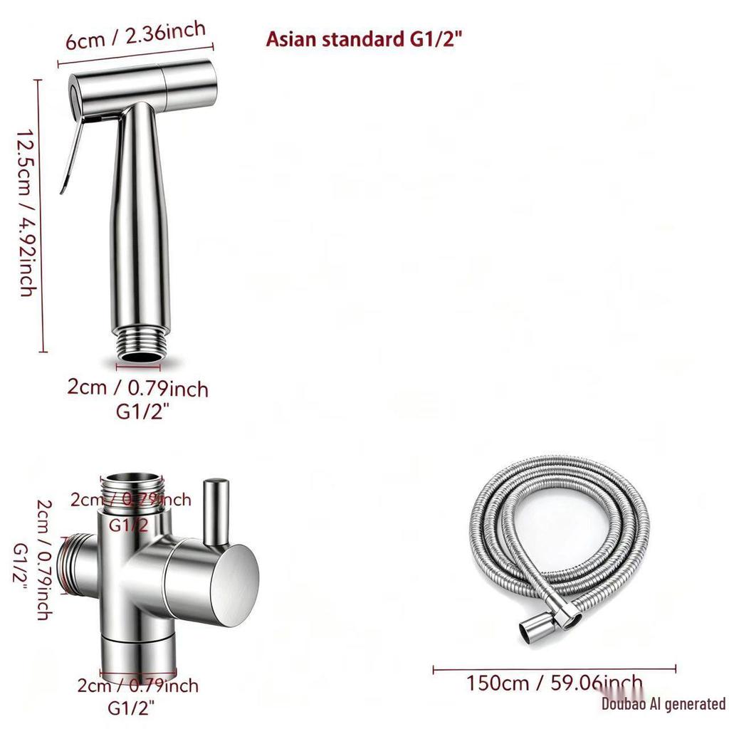 Doppelwinkelventil Bidet mit Hochdruck-Sprühpistole für Bad & Toilette