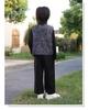 Stand Collar Boys' Vest Set: Pan Buckle Hanfu Jacquard Tang Suit Style