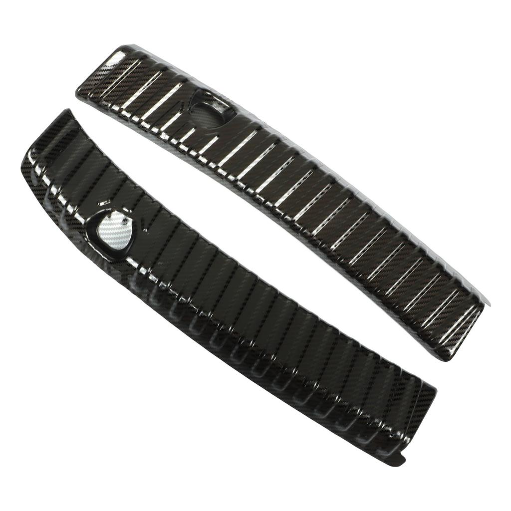 2Pcs Rear Bumper Guard Split Design Stainless Steel Trunk Sill Protector Replacement for Tesla Model Y 2021‑2023 Carbon