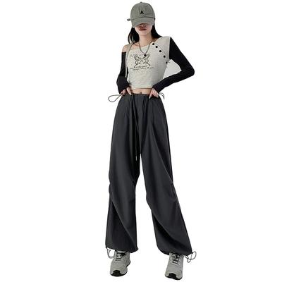 Spring and Autumn New High Waist Casual Skinny Loose Wide Leg Pants Sweatpants