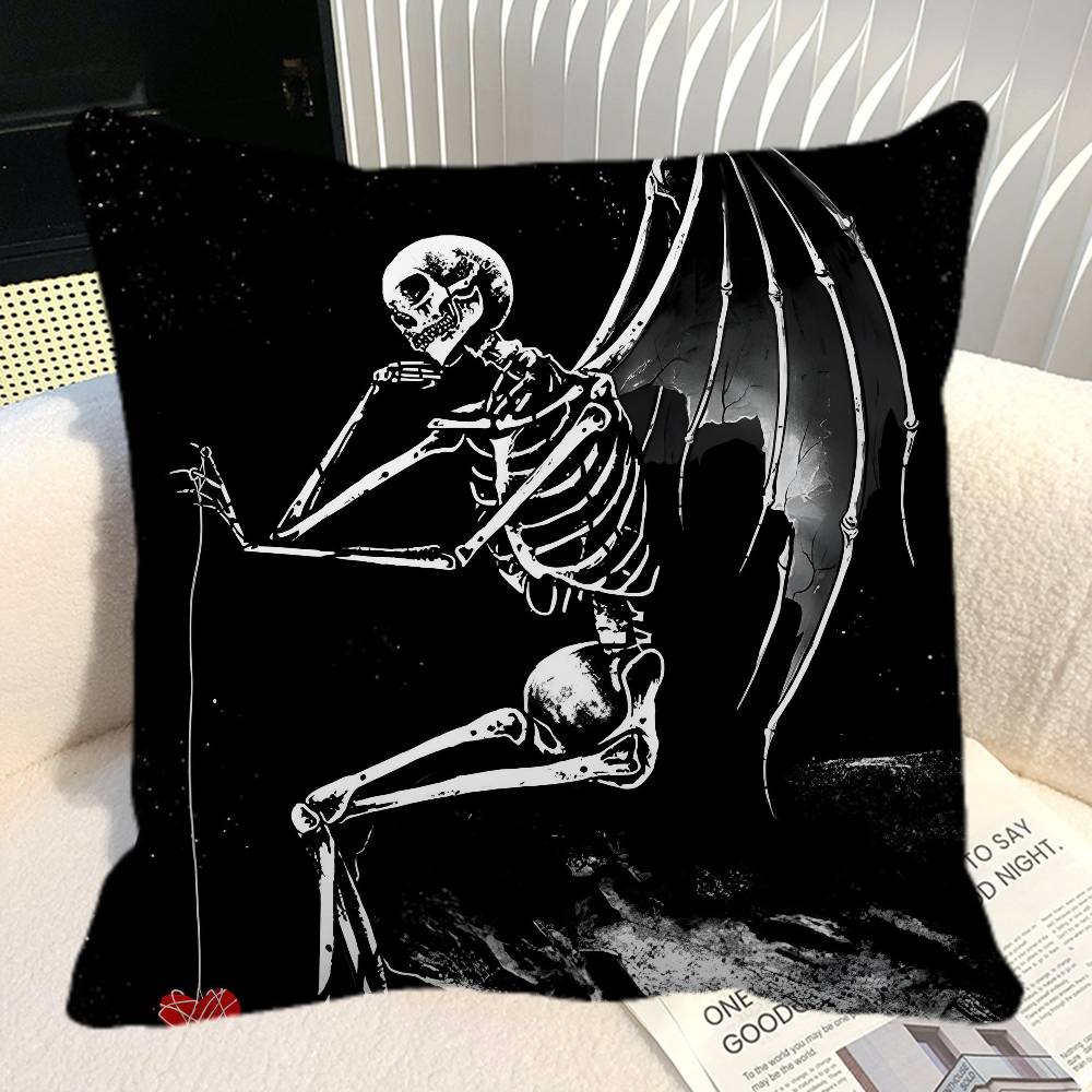 Simple Skull Love Married In Love Pillow Case Square Pillow Bedroom Sofa Leisure Comfort Cushion Car Home Decoration