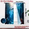 Modern Flat Printing Curtains Without Rod Ocean Predators Fashionable Polyester Gifts Set Of 2 Made