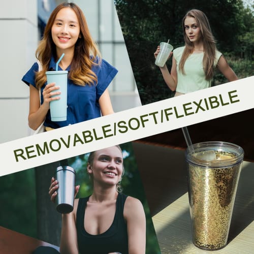 uxcell 12-Pack Purple Straw Cover Caps, Reusable and Dustproof Silicone Straw Covers for 8mm/0.32" OD Drinking Straws.