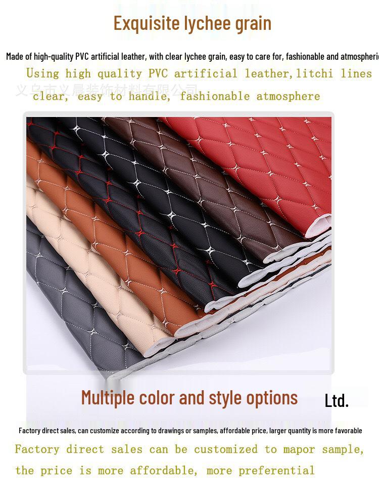 Thick Faux Leather Embroidered Car Interior Headliner & Foot Mat