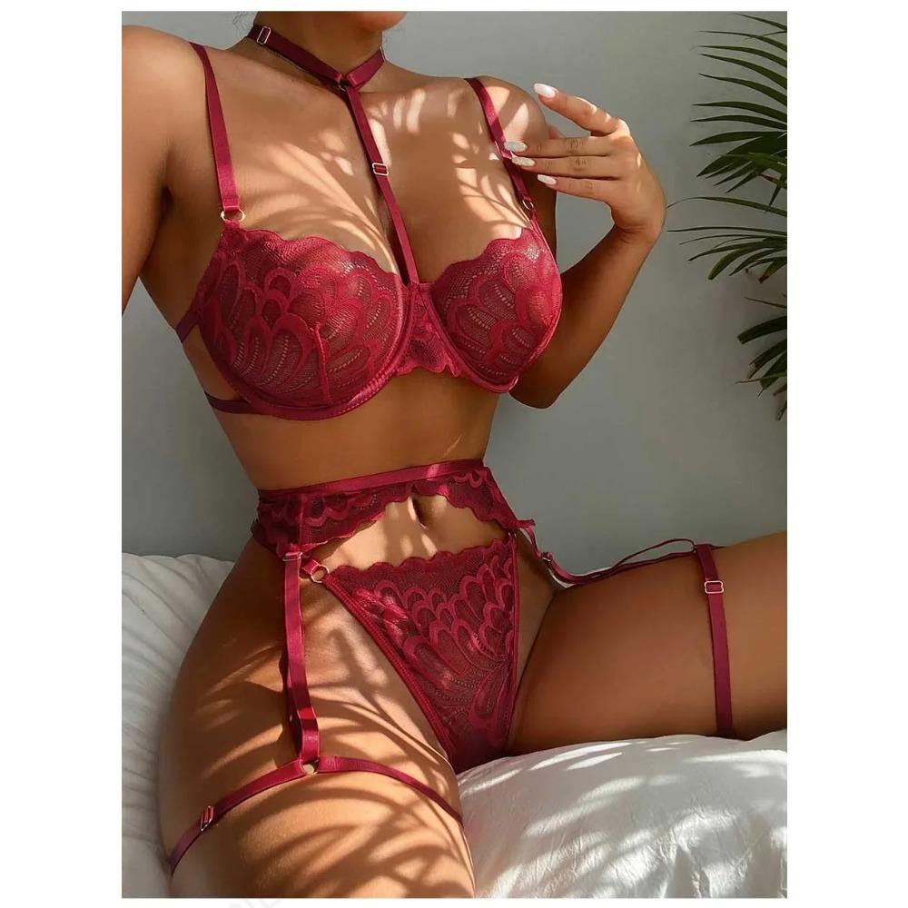 Sexi Babydoll Lace Bra and Panty Set Perspective Sex Erotic Costumes Lingerie Set Underwear Dress Porn Sexy Lingerie for Women