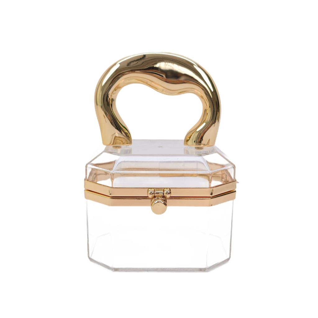 Acrylic transparent bag women's 2026 new pearl chain handbag shoulder chain box bag
