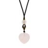 Cord Necklace Gemstone Pendant – Rose Quartz Heart