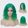 Curly Cosplay Wigs  for Women Short Blue purple Pink Green Golden Yellow Side Part Heat Resistant Fiber Synthetic Hair