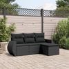 VidaXL Garden Lounge Set with Cushions 4 Pcs, Patio Sofas, Patio Furniture Set, Outdoor Furniture, Black 3253602