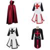 Halloween Knights Templar Outfit With Polyester Fabric And Split Design For Stage Shows