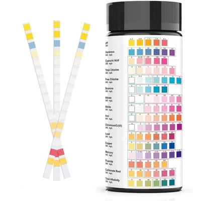Testovací sada na pitnou vodu se 100 proužky pro testování studniční a pitné vody a vylepšenou citlivostí pro detekci nízkých hladin a Rychle a