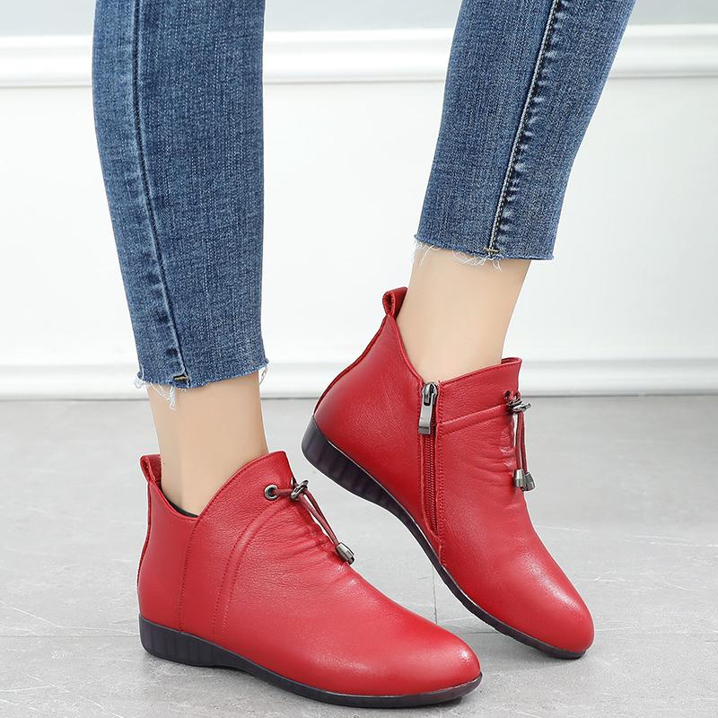 Fashion GKTINOO Fashion Women Boots Autumn Boots Genuine Leather Ankle Boots 2025 Winter Warm Fur Plush Women Shoes Big Size 43