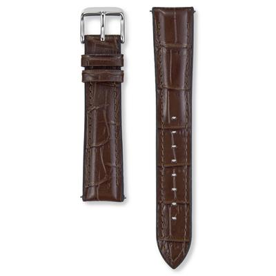Seiko Watch Replacement Genuine Cowhide Leather with Crocodile Embossed Cowhide Leather Rubber Lug Width Buckle Width Dark Brown Cowhide RS02C20BN