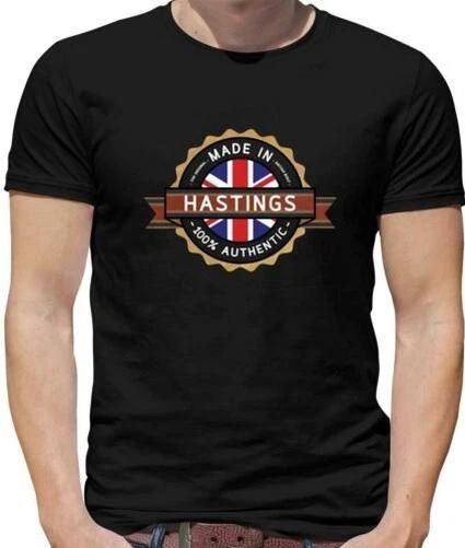 

Made In Hastings Mens T-Shirt - Town - Hometown - Battle of - Born In - Gift 2XL