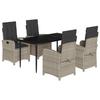 VidaXL Ensemble à Manger de Jardin avec Coussins 5 pcs, Table et Chaises avec Dossier Réglable, Meubles d'Extérieur Patio 3212414