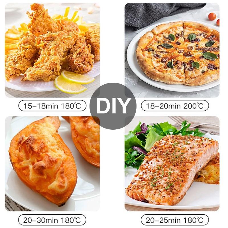 3.2L Smart Air Fryer Chicken Household Oil Free Air Fryer Health Fryer Pizza Cooker Multifunction Touch LCD Electric Deep