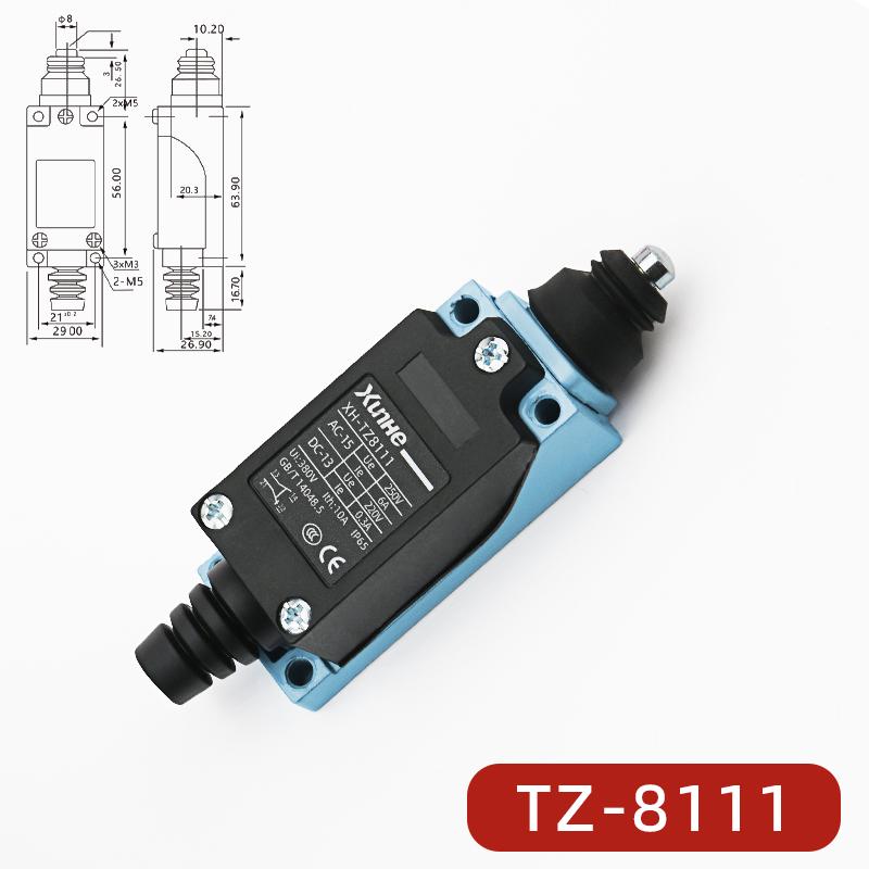 Limit Micro Switch TZ-ME8108 Series: Models 8104, 8107, 9101, 8111, 8112, 8166