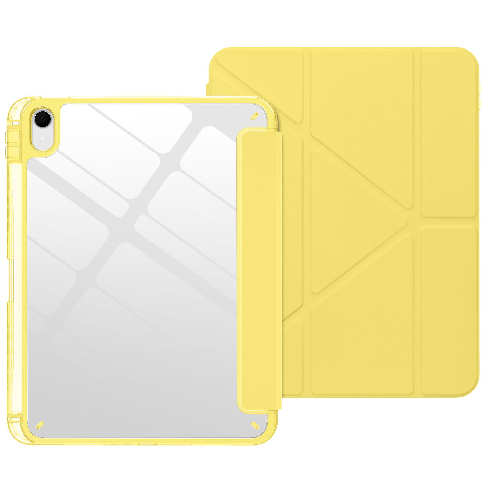 Pour iPad A16 11 10 12ème Génération iPad Pro Air 8 7 6 5 4 3 11 13 12.9' M5 M4 M3 M2 Étui Pliable en PU Acrylique avec Support pour Stylet iPad A16 2025 11th