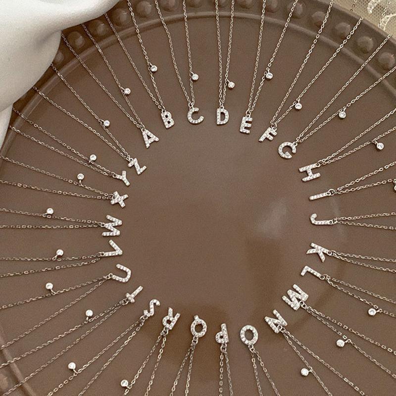 

Ожерелье из стерлингового серебра 925 пробы с буквами, персонализированный циркон, кулон с буквами, первоначальное колье, подарок на день рождения для женщин, ювелирные изделия