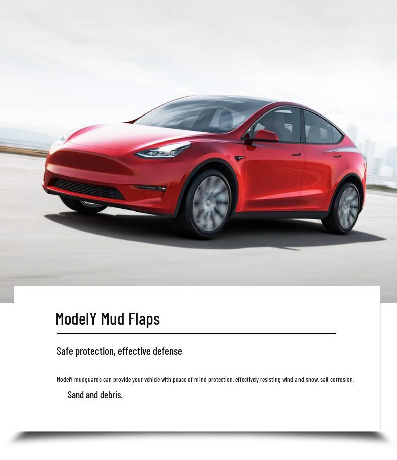 Tesla Model 3/Y Mudguards: No Drilling Needed, Protects Front & Rear Tires