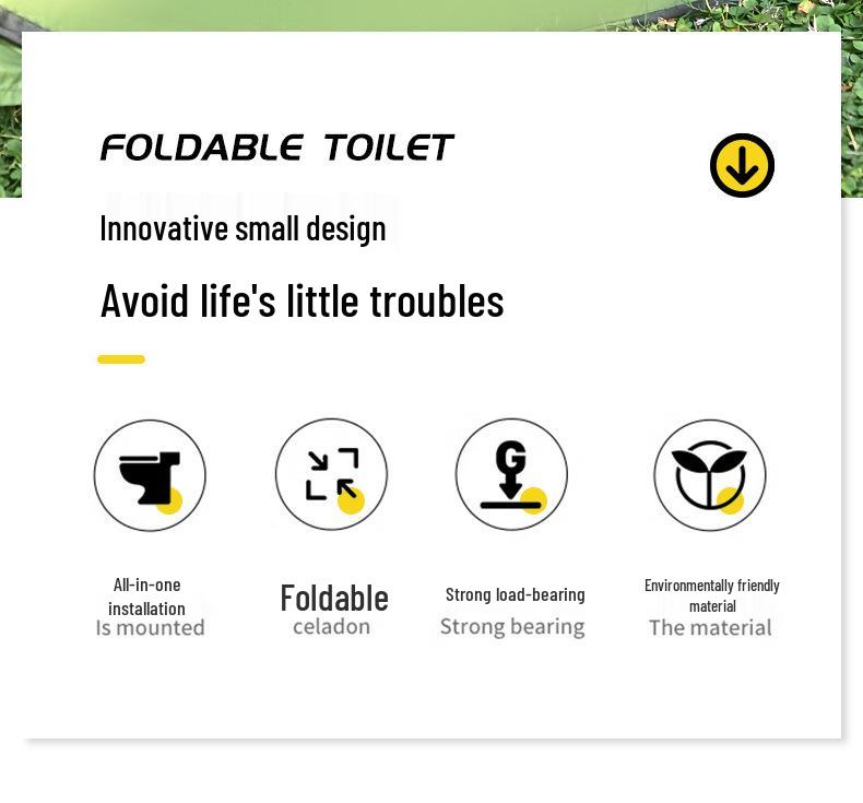 Tragbarer faltbarer Toilettensitz für Reisen, Camping, Auto, Notfälle und Selbstfahrer mit Desinfektionsmittel