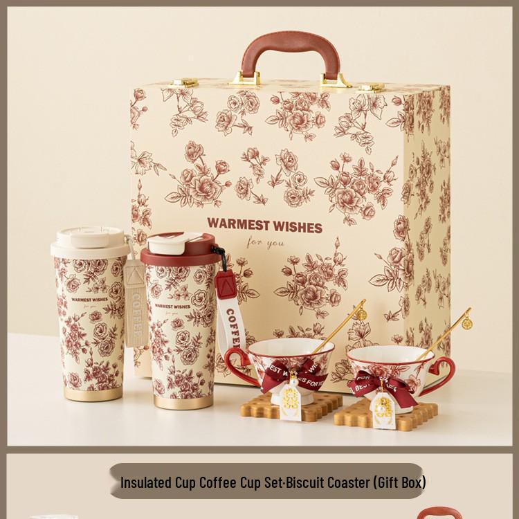 Newlywed Insulated Coffee Cup Set: Perfect for Couples, Wedding, Housewarming, or Birthday Gift Ceramic
