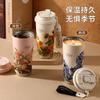 Woman Flower Coffee Mug 500ml Stainless Steel Vacuum Flask Straw and Directly Drinking Insulated Tumbler Thermal Cup Gift