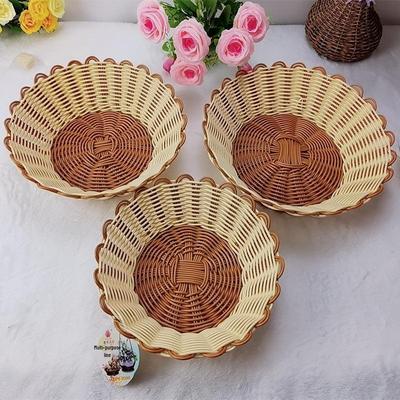 Kreativer Imitations-Rattan-Snack- und Obstkorb – Perfekt für Popcorn, Sonnenblumenkerne, Desserts oder Pommes Frites.