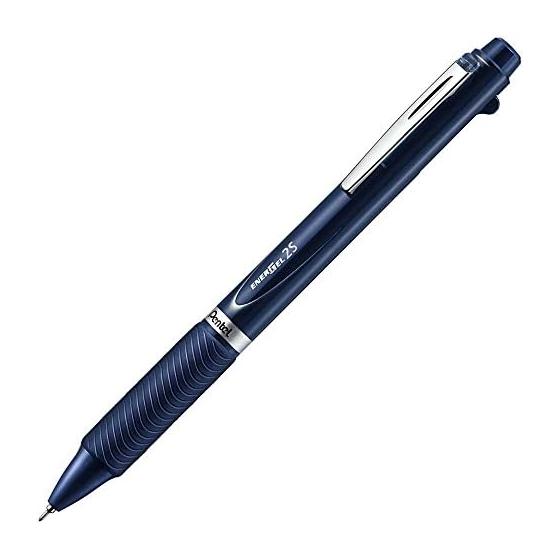 Pentel EnerGel Gel Ink Multi-Function Pen, 0.5mm, Dark Blue Barrel, Black/Red/Mechanical Pencil