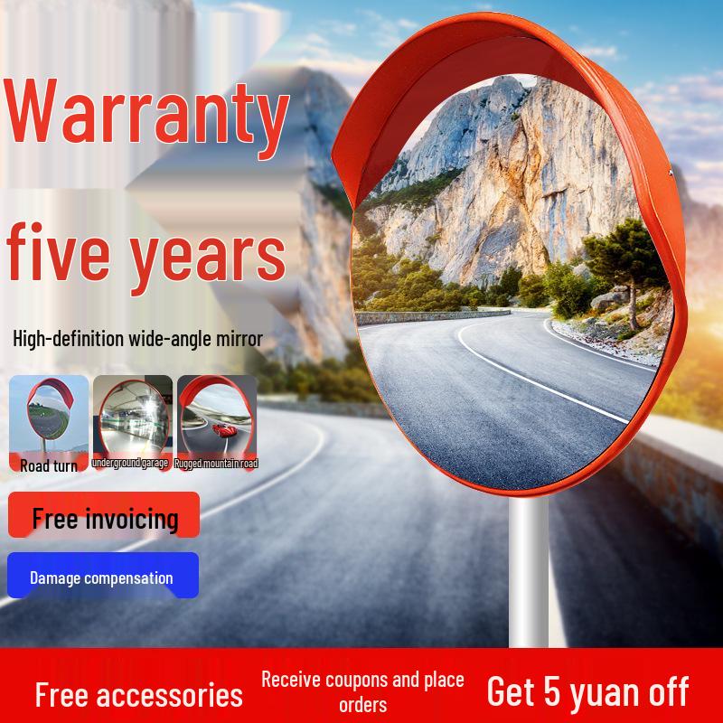 HD Wide-Angle Indoor/Outdoor Convex Mirror for Garage and Road Traffic Safety