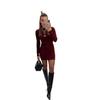 2025 Autumn Women's Slimming Knit Sweater with Hip-Hugging Short Skirt