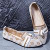 Pointed Flat-soled Single Shoes Large Size Fashion Fly-woven One-pedal Casual Women's Shoes
