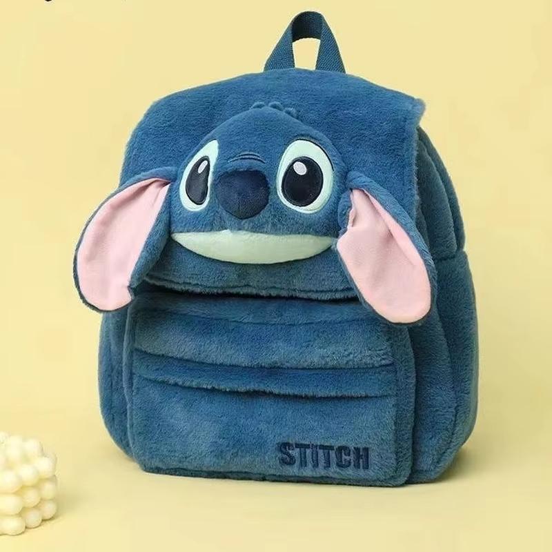 MINISO New Cartoon Stitch Plush Backpack Cute Stitch Student Plush Doll Backpack Large Capacity Resistant To Dirt Backpack Gift Toys