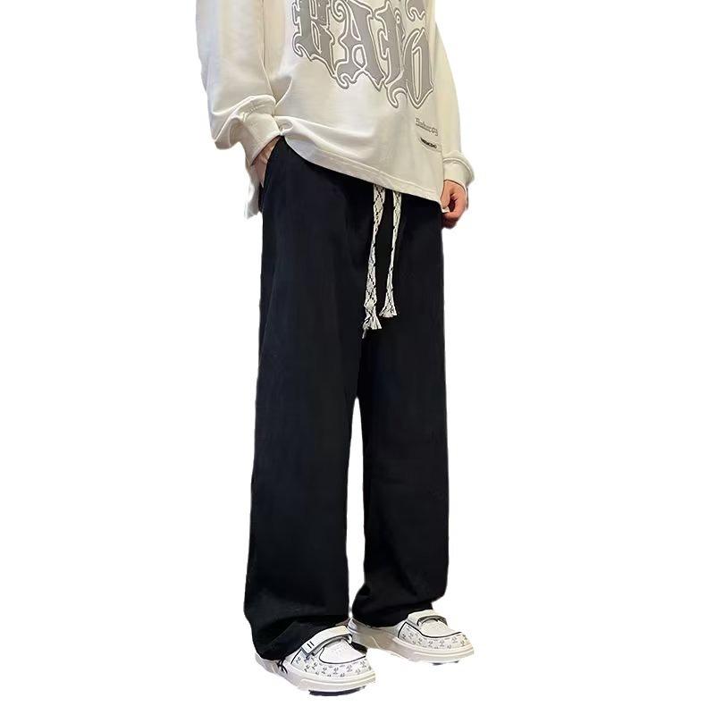 Einfarbige Hose Herren Frühling und Herbst 2025 neu vielseitig schlicht locker gerade weites Bein lässige Jogginghose
