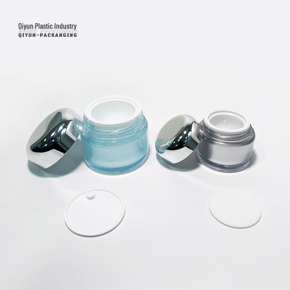 50g Round Lid Cream Bottle & 10g Cylindrical Bottle - Empty Acrylic Travel Bottles for Face Cream, Luxury Masks & Nail Polish.