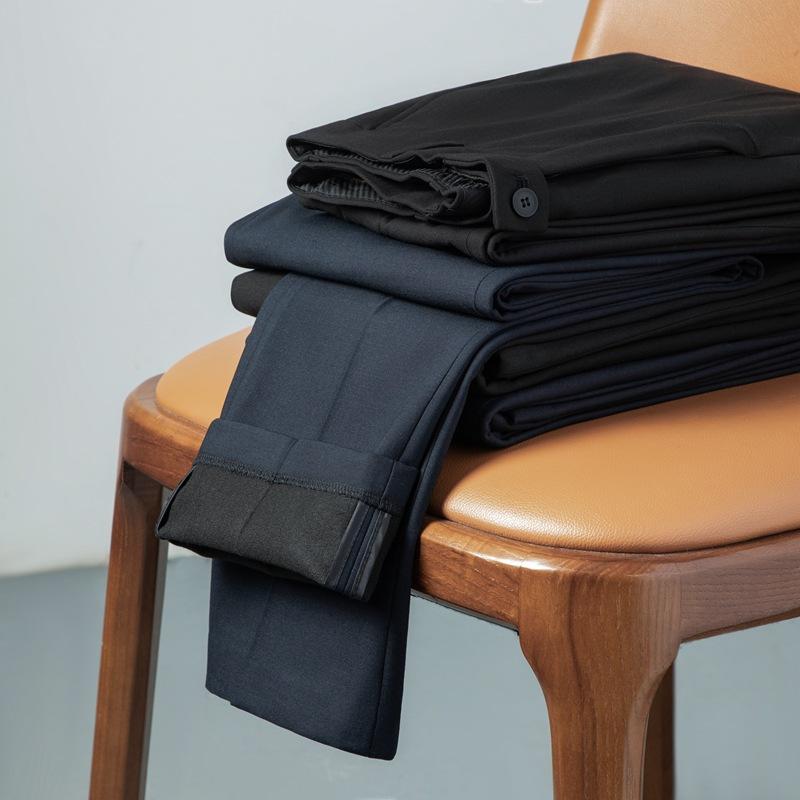 Autumn And Winter New High-End Wool Middle-Aged Men'S Casual Pants Light Luxury Business Thermal Velvet Thickened Drape Pants