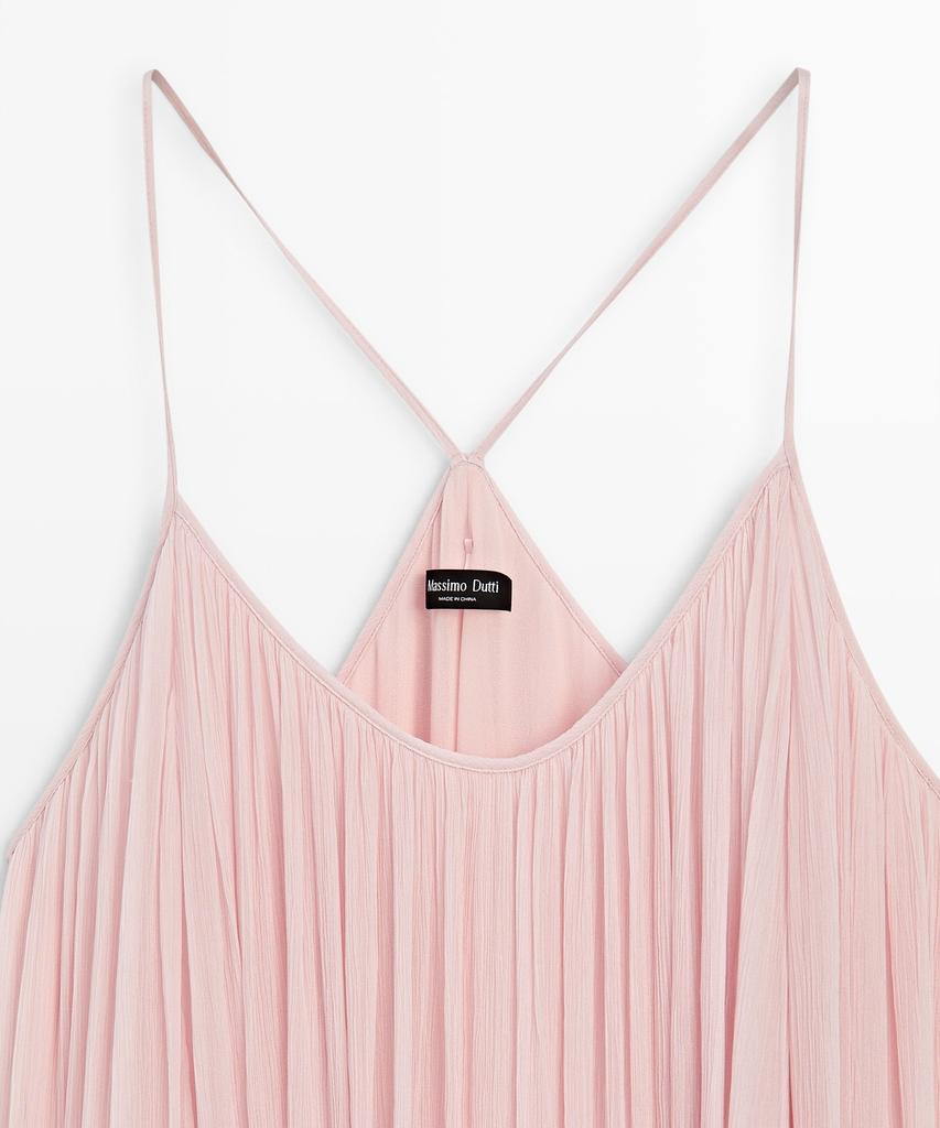 Masimodutti Fluid Pleated Strap Dress