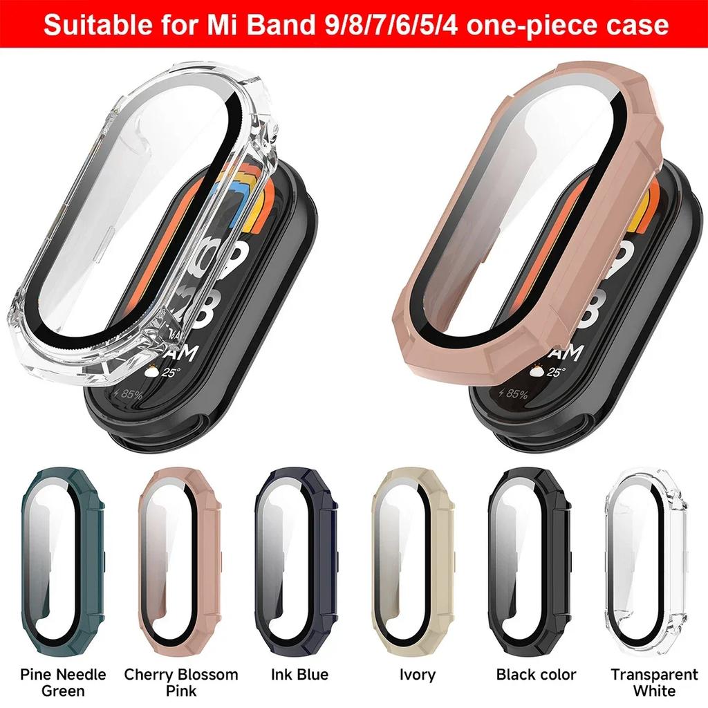 Tempered glass+Case for Xiaomi mi band 9/8/7 PC bumper screen protector smartwatch miband 6/5/4 HD film+Cover on smart band 8