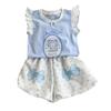 Girls' Summer Pajama Set: Cute Lantern Pumpkin Pants and Tulip Vest