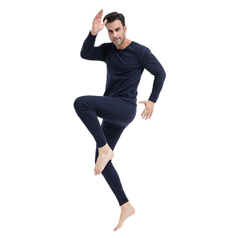 

Hengyuanxiang Men s Fleece-Lined Round Neck Thermal Underwear Set TC-5005 185/110
