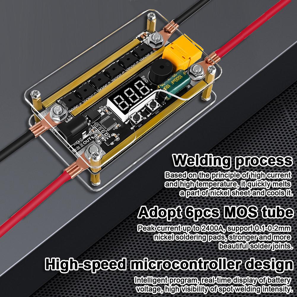 99 Gears 8V-24V Spot Welder Kit Digital Power Adjustable Spot Welding Pen Control Board Nickel Sheet For 18650 Lithium Battery
