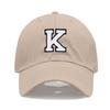 Initial Letter A-Z Embroidered Khaki Baseball Cap for Women Men Fashion Adjustable Soft Cotton Dad Hat Unisex Classic Golf Caps