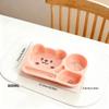 Cartoon Plastic Divided Dinner Plate Large Capacity Children Fruit Salad Plate Reusable Breakfast Food Plate Microwave Heatable