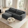 L-shaped 2-seater sofa, soft plush fabric, modular, with cushions. Soft, elastic foam, no assembly required, suitable for small living rooms, Grey