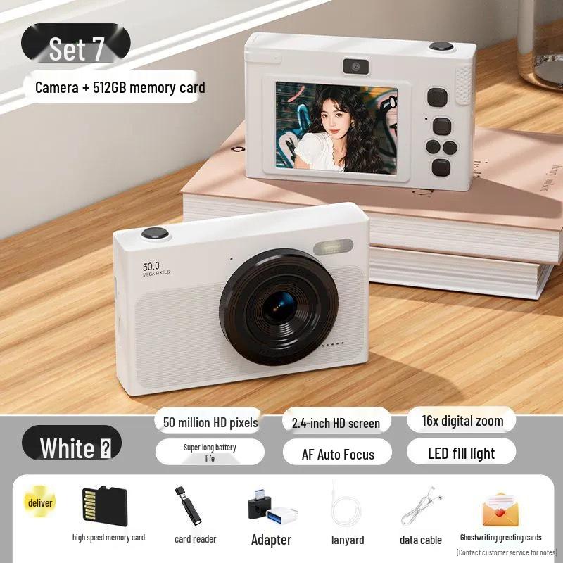 HD Dual-Camera Retro Digital Student Camera for Selfies and Travel