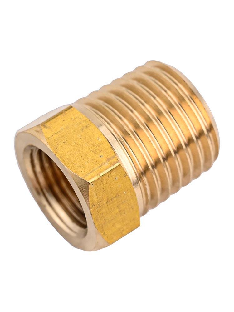 Stylish Brass 14 NPT Male To 18 NPT Female Pipe Reducer Adapter 1/4 NPT Male to 1/8 NPT Female Gold Color Coated