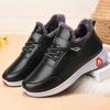 Women's Waterproof Leather Snow Boots with Fleece Lining - Warm, Non-Slip, Comfortable, Ideal for Middle-aged and Elderly.